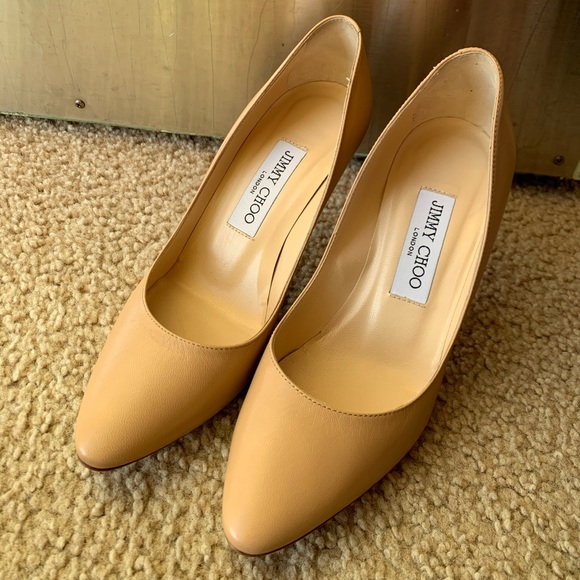 Jimmy Choo nude leather heels